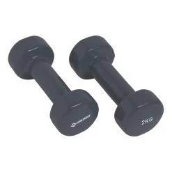 Vinyl-Hanteln 2 Kg Set Soft Handle - Grey