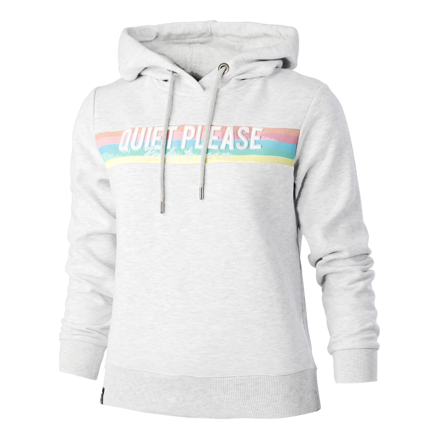 Rainbow Stripe Hoody Women - Grey, Multicoloured 3 Rainbow Stripe Hoody Women - Grey, Multicoloured
