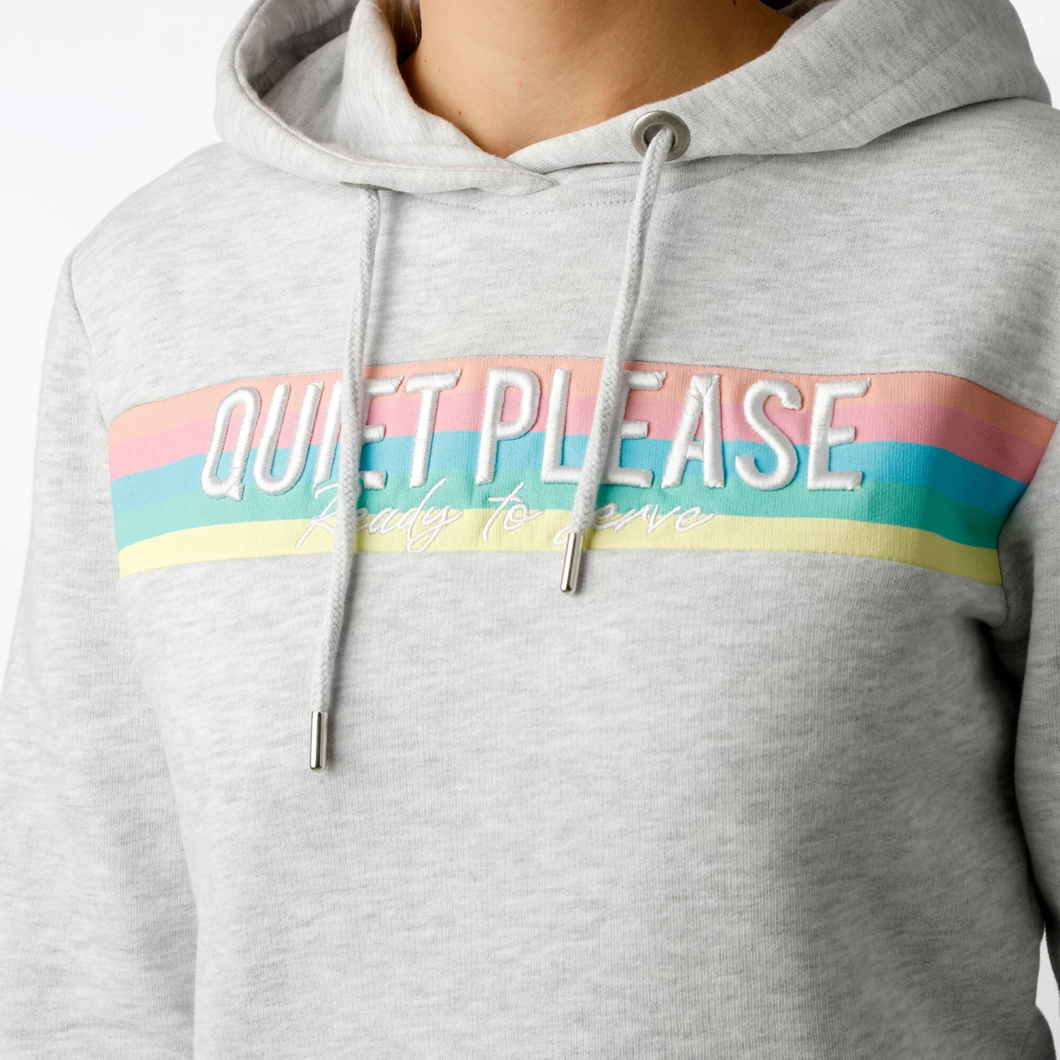 Rainbow Stripe Hoody Women - Grey, Multicoloured 7 Rainbow Stripe Hoody Women - Grey, Multicoloured - Image 5
