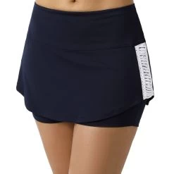 Tahiti Macrama Skirt Women - Dark Blue, White