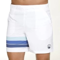 Ocean Block Stripe Smash Shorts Men - White, Blue -Tennis Serie Store 00178000 12