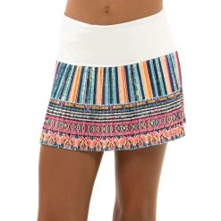 Borderline Pleated Skirt Girls - White, Multicoloured -Tennis Serie Store 01070000 10
