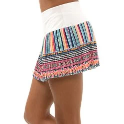 Borderline Pleated Skirt Girls - White, Multicoloured -Tennis Serie Store 01070000 11
