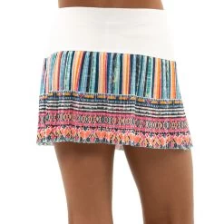 Borderline Pleated Skirt Girls - White, Multicoloured -Tennis Serie Store 01070000 12