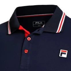Fila Core Button Piro Polo Men - Dark Blue, Red -Tennis Serie Store 01341000 10