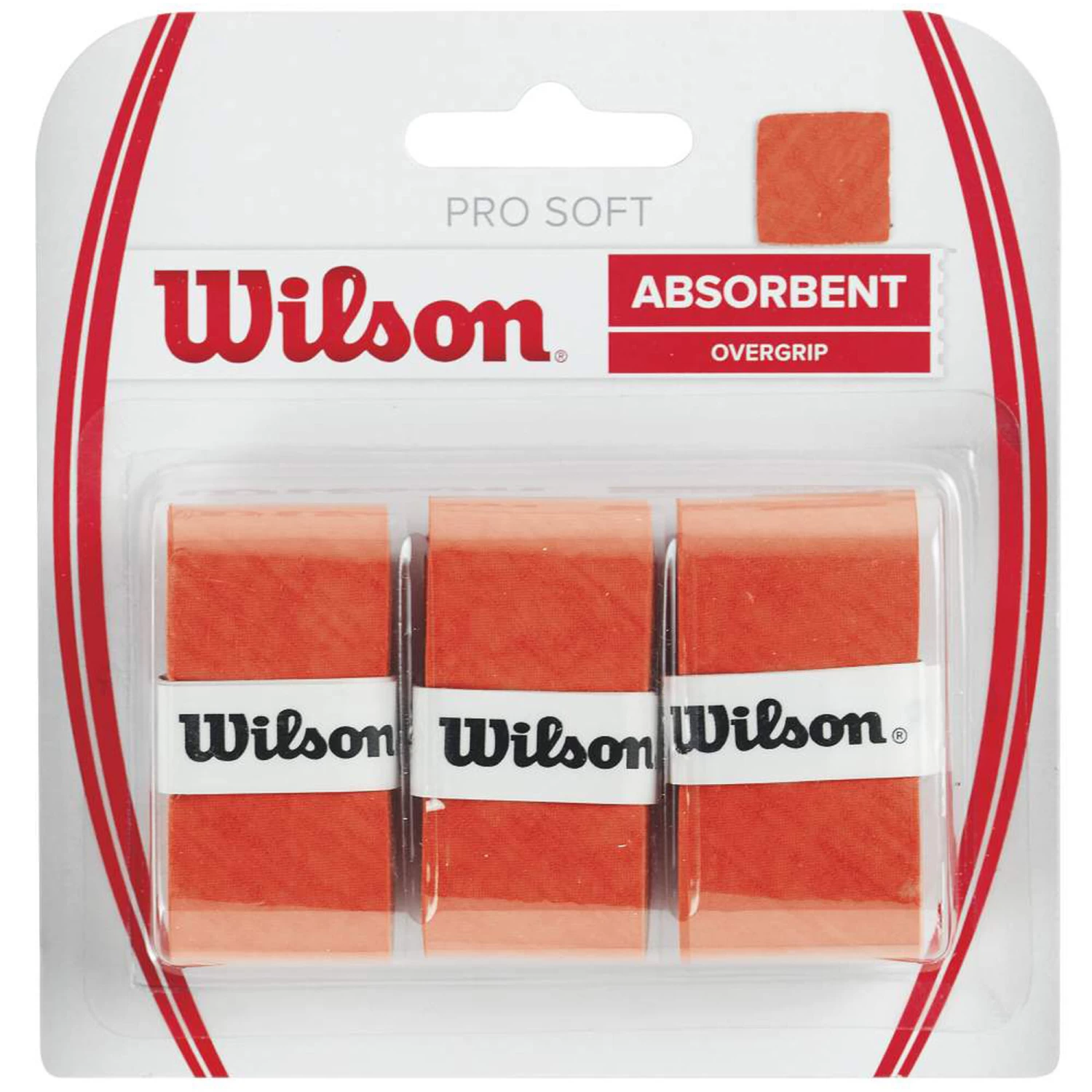 Wilson Soft Overgrip 3 Pack - Orange 3 Wilson Soft Overgrip 3 Pack - Orange