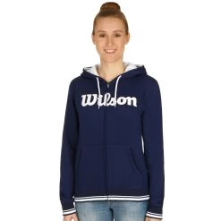 Wilson Team Script Zip Hoodie Women - Dark Blue, White -Tennis Serie Store 04424000 24