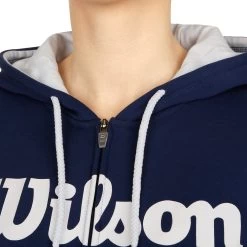 Wilson Team Script Zip Hoodie Women - Dark Blue, White -Tennis Serie Store 04424000 32