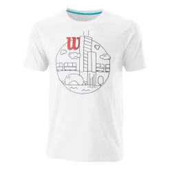 Wilson Chi Skyline CTN Slimfit T-Shirt Men - White, Red