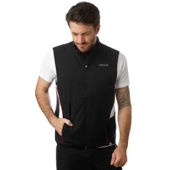 Head Club Vest Men - Black, White -Tennis Serie Store 06594000 24