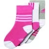 ADIDAS Little Kids Ankle Tennis Socks 3 Pack - Pink, White -Tennis Serie Store 10522000 000