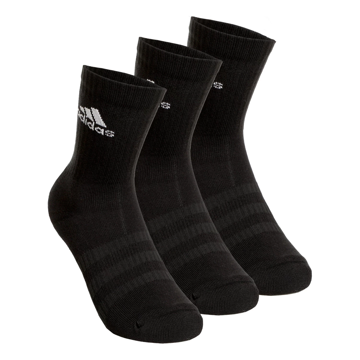 ADIDAS Essentials Cush Crew Sports Socks 3 Pack - Black, White 3 ADIDAS Essentials Cush Crew Sports Socks 3 Pack - Black, White