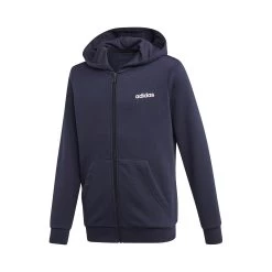 ADIDAS Essentials Linear Full-Zip Hoodie Boys - Dark Blue, White