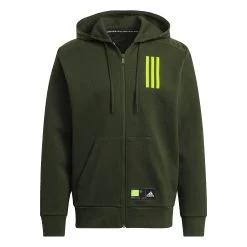 ADIDAS Overlay Zip Hoodie Men - Olive, Yellow