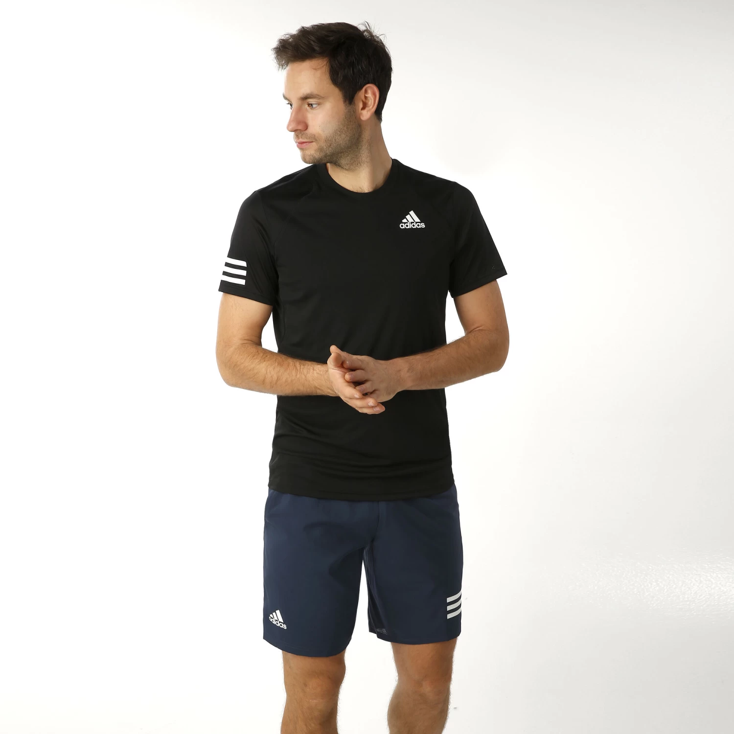 ADIDAS Club 3 Stripes T-Shirt Men - Black, White 5 ADIDAS Club 3 Stripes T-Shirt Men - Black, White - Image 3