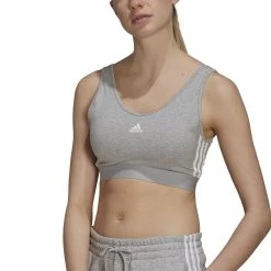 ADIDAS 3 Stripes Crop Sports Bras Women - Lightgrey -Tennis Serie Store 15526000 10