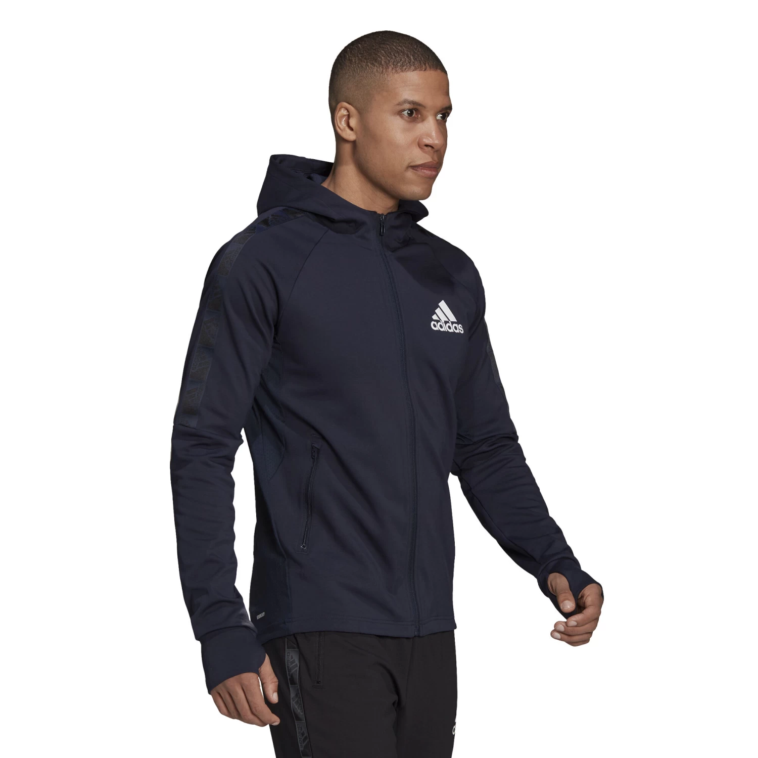 ADIDAS MT Zip Hoodie Men - Dark Blue, White 5 ADIDAS MT Zip Hoodie Men - Dark Blue, White - Image 3
