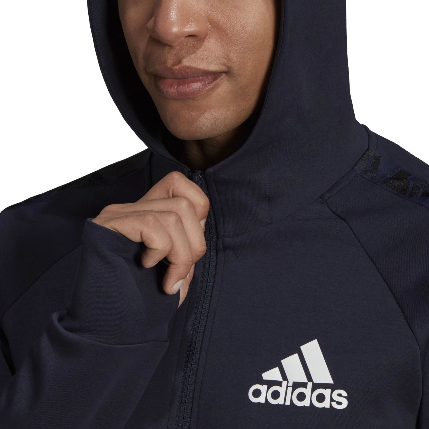 ADIDAS MT Zip Hoodie Men - Dark Blue, White 8 ADIDAS MT Zip Hoodie Men - Dark Blue, White - Image 6
