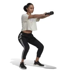 ADIDAS AEROREADY Made4Training Knit 3-Stripes Tapered Training Pants Women - Black, White -Tennis Serie Store 17832000 15