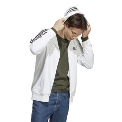 ADIDAS Essentials French Terry 3-Stripes Full-Zip Hoodie Men - White, Black 11 ADIDAS Essentials French Terry 3-Stripes Full-Zip Hoodie Men - White, Black -Tennis Serie Store 17908000 15