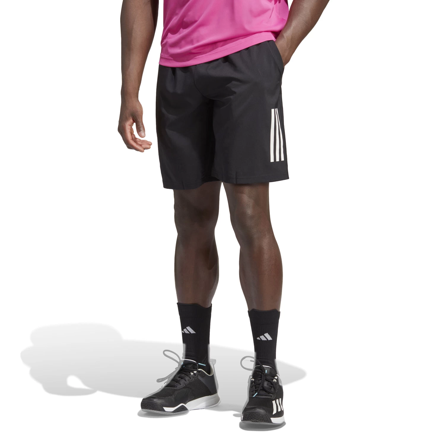 ADIDAS Club 3-Stripes 9in Shorts Men - Black, White 4 ADIDAS Club 3-Stripes 9in Shorts Men - Black, White - Image 2
