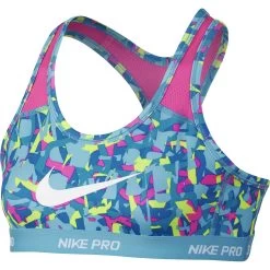 Nike Hypercool AOP Pro Dry Fit Sports Bras Girls - Blue, Pink