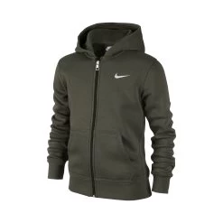 Nike Sportswear YA76 Brushed Fleece Full-Zip Hoody Boys - Khaki, White