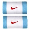 Nike Swoosh Doublewide Wristband - White, Light Blue