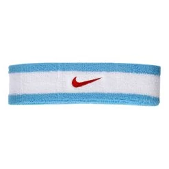 Nike Swoosh Headband - White, Light Blue