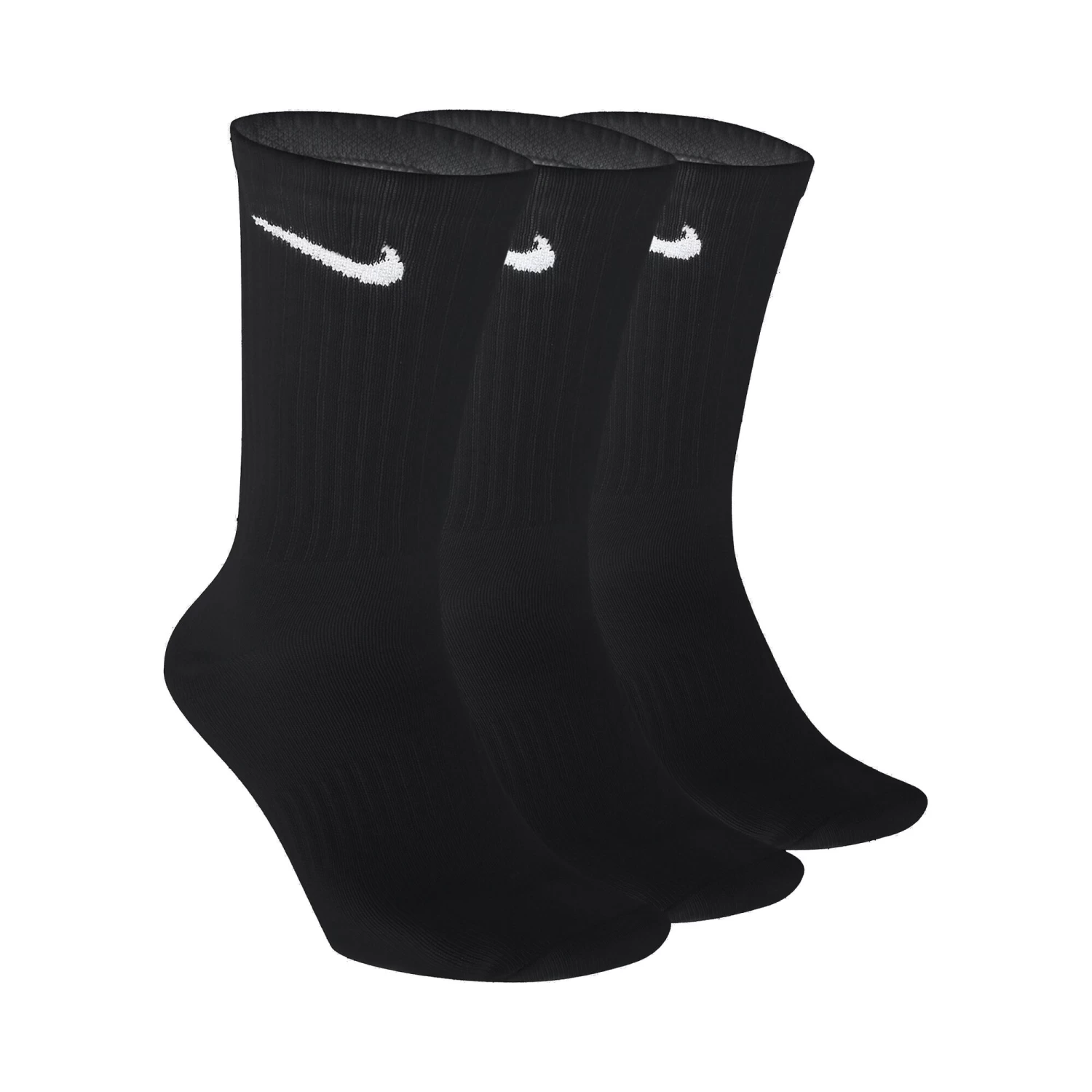 Nike Everday Lightweight Crew Sports Socks 3 Pack - Black, White 3 Nike Everday Lightweight Crew Sports Socks 3 Pack - Black, White