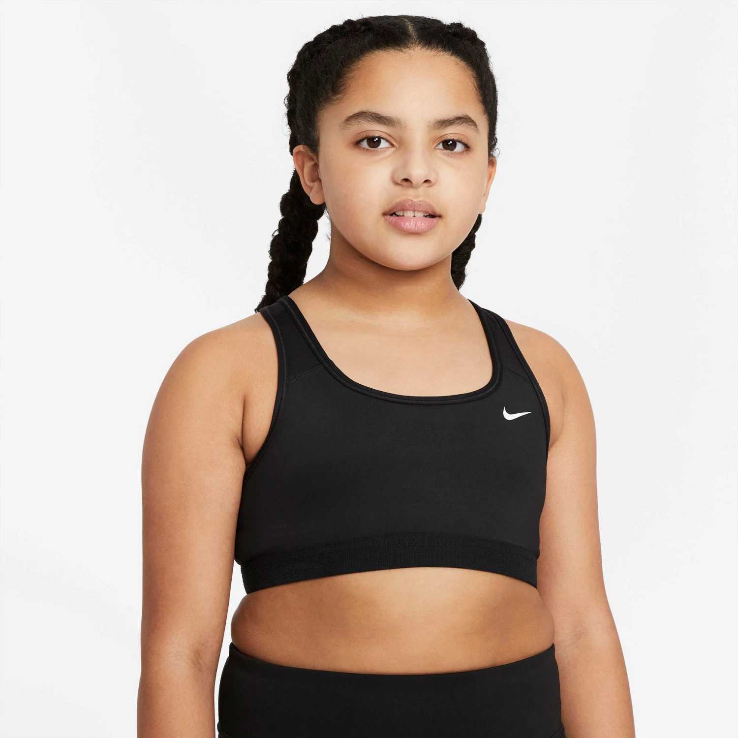 Nike Swoosh Sports Bras Girls - Black, White 4 Nike Swoosh Sports Bras Girls - Black, White - Image 2