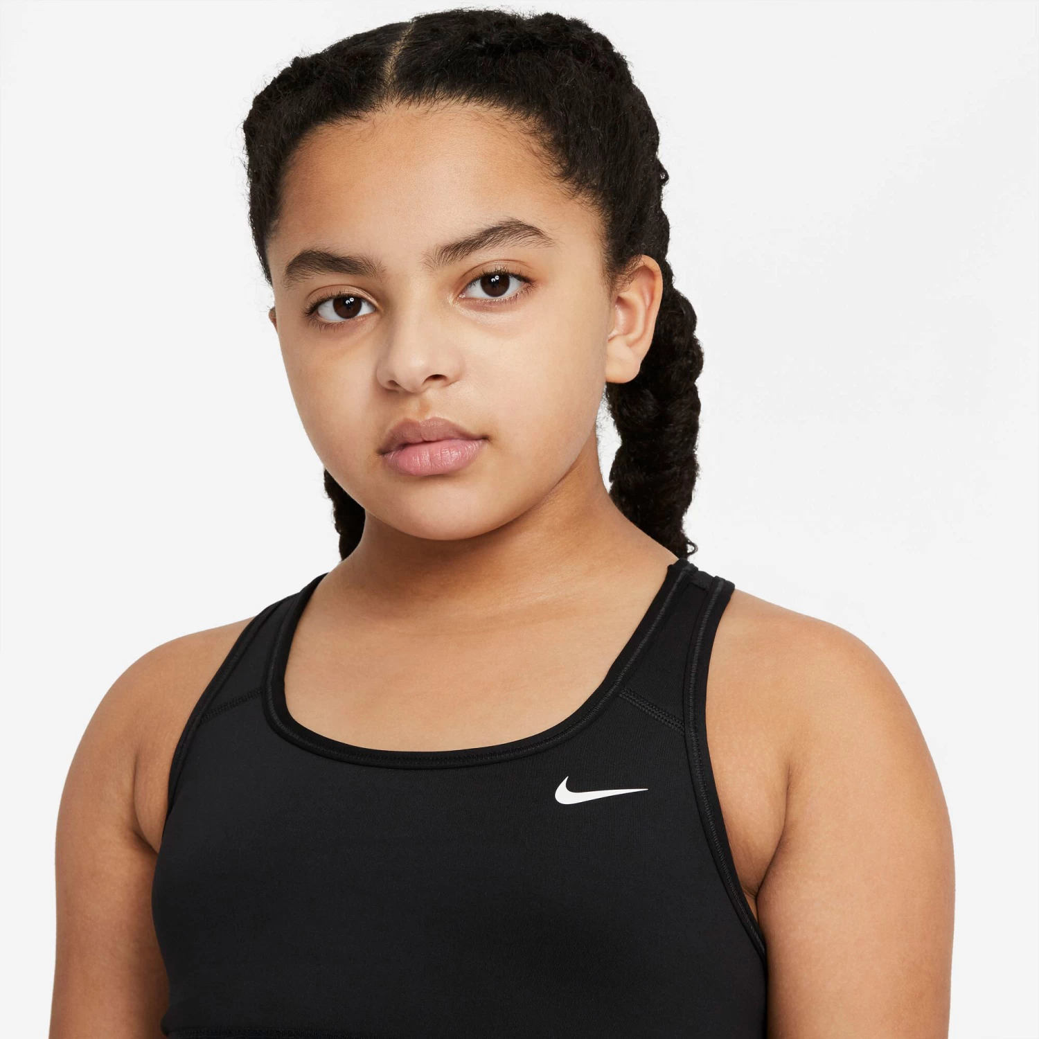 Nike Swoosh Sports Bras Girls - Black, White 6 Nike Swoosh Sports Bras Girls - Black, White - Image 4