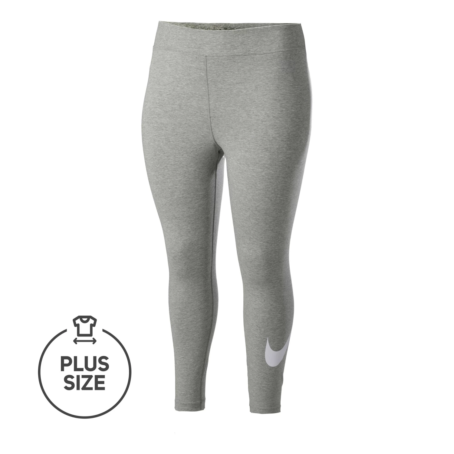 Nike Sportswear Essential Graphic Swoosh Plus Size Tight Women - Grey, White 3 Nike Sportswear Essential Graphic Swoosh Plus Size Tight Women - Grey, White