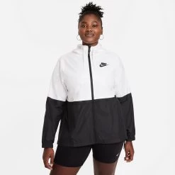 Nike Sportswear Woven Plus Size Training Jacket Women - Black, White -Tennis Serie Store 53056000 10