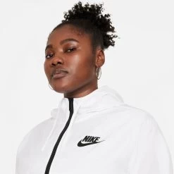 Nike Sportswear Woven Plus Size Training Jacket Women - Black, White -Tennis Serie Store 53056000 16