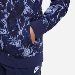 Nike Sportswear Washed All Over Print French Terry Hoody Boys - Blue -Tennis Serie Store 56040000 15