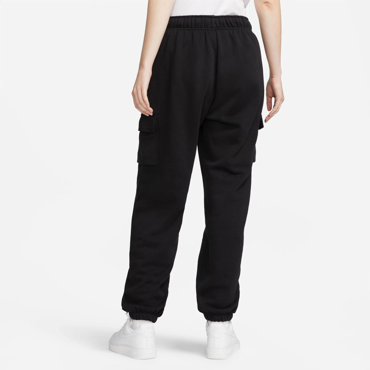 Nike Sportswear Club Flouncy MR Cargo Training Pants Women - Black, White 9 Nike Sportswear Club Flouncy MR Cargo Training Pants Women - Black, White - Image 7